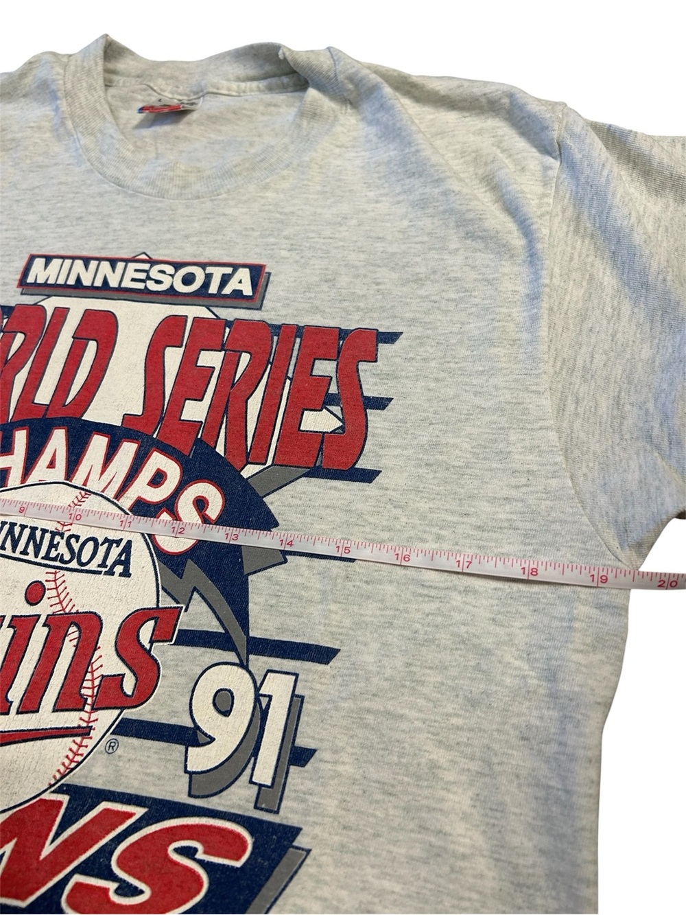 Vintage 1991 Minnesota Twins World Series Champs Single Stitch T-Shirt Size L - Picture 6 of 7